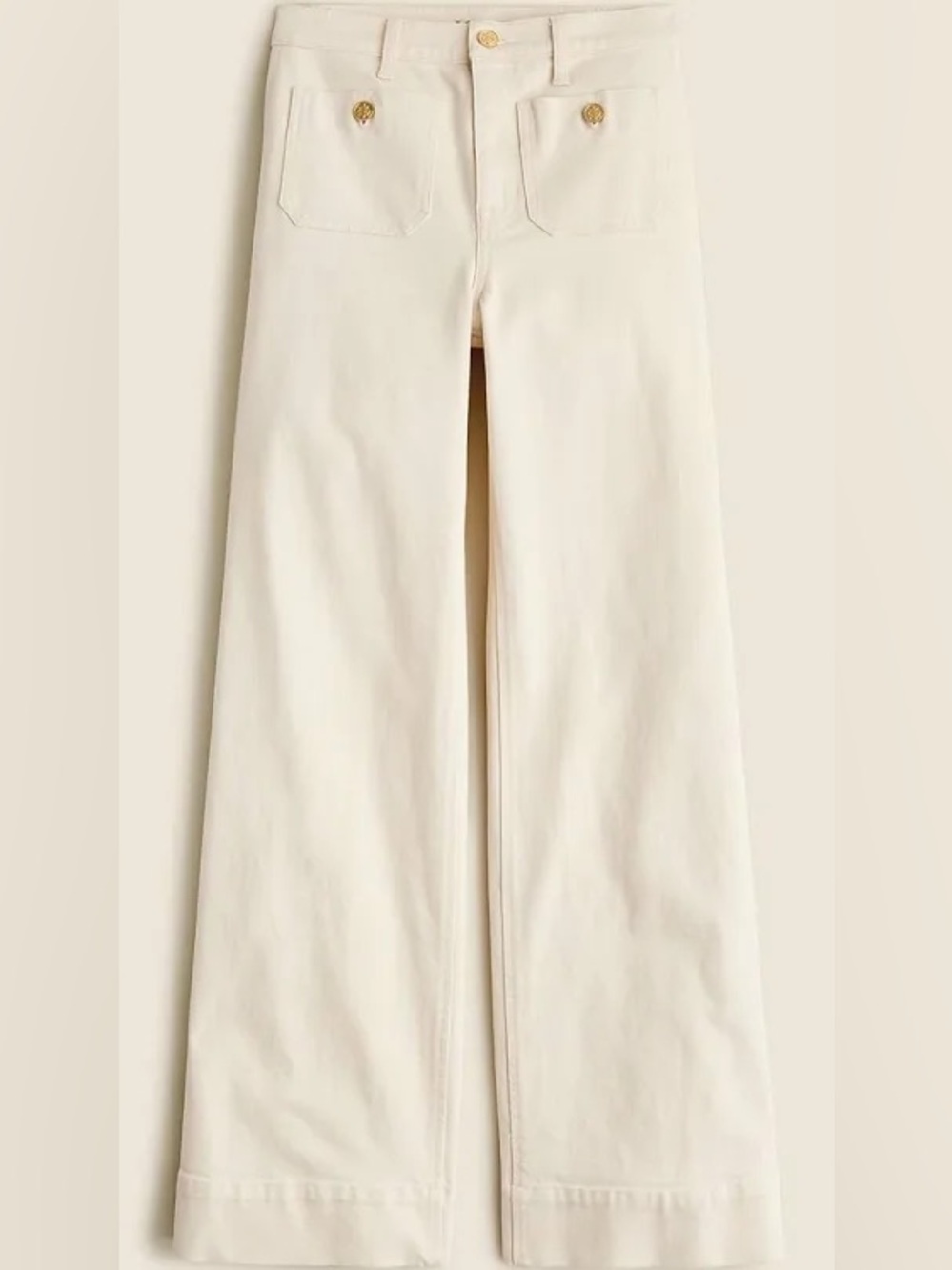 J.Crew Sailor wide leg denim trousers in an ecru color Sz 27 - Picture 2 of 8
